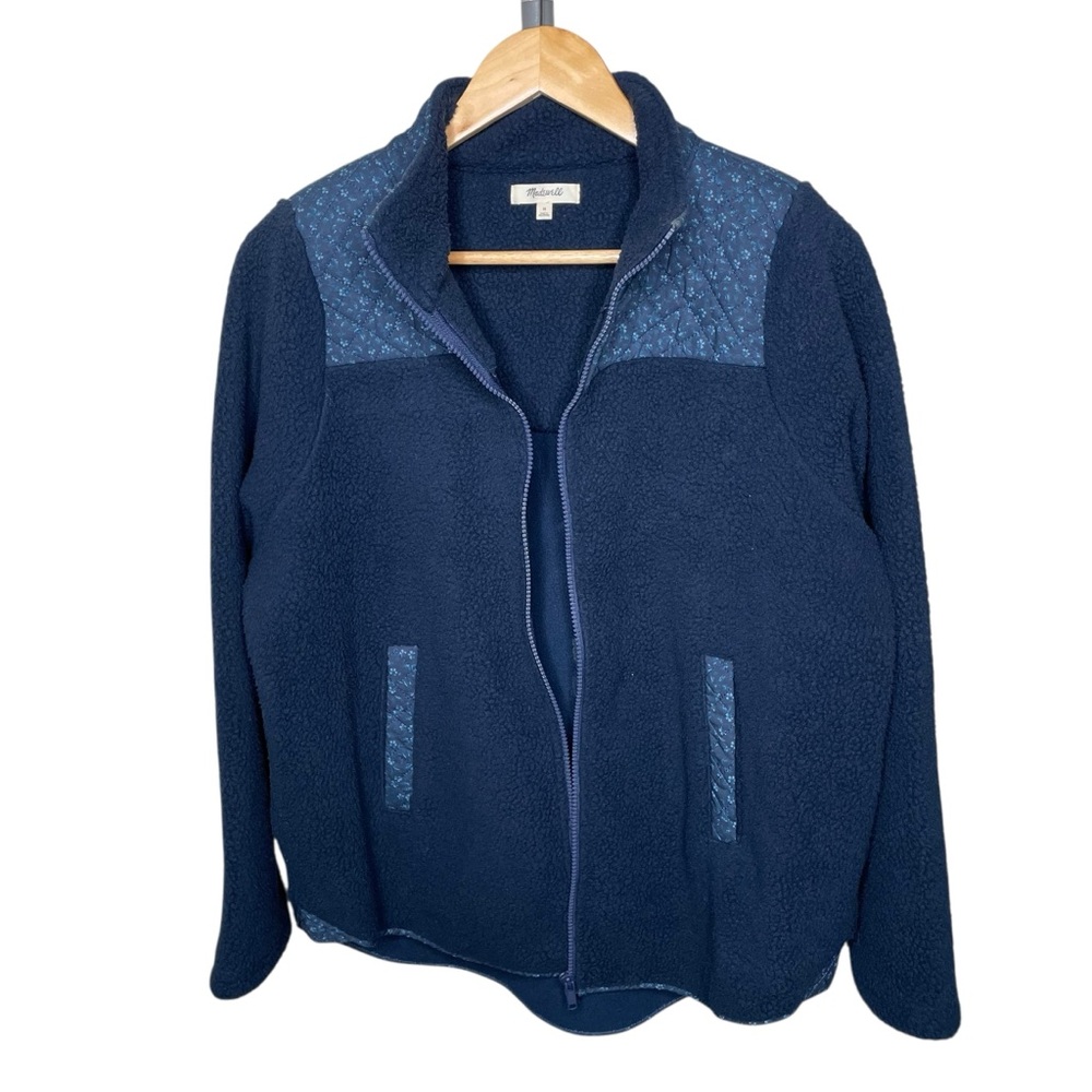 Madewell (Re)sourced Sherpa Quilted Zip-Front Jacket Deep Indigo Medium - Picture 6 of 16